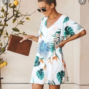 Vici Tropical Away We Went Shift Palm Print Dress, Size M